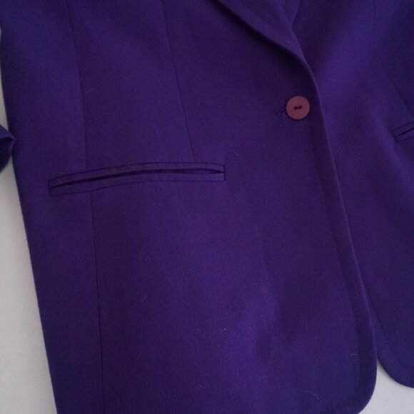 Vintage Pantman Purple 20% Wool Single Button Blazer Size 14 - Picture 8 of 12